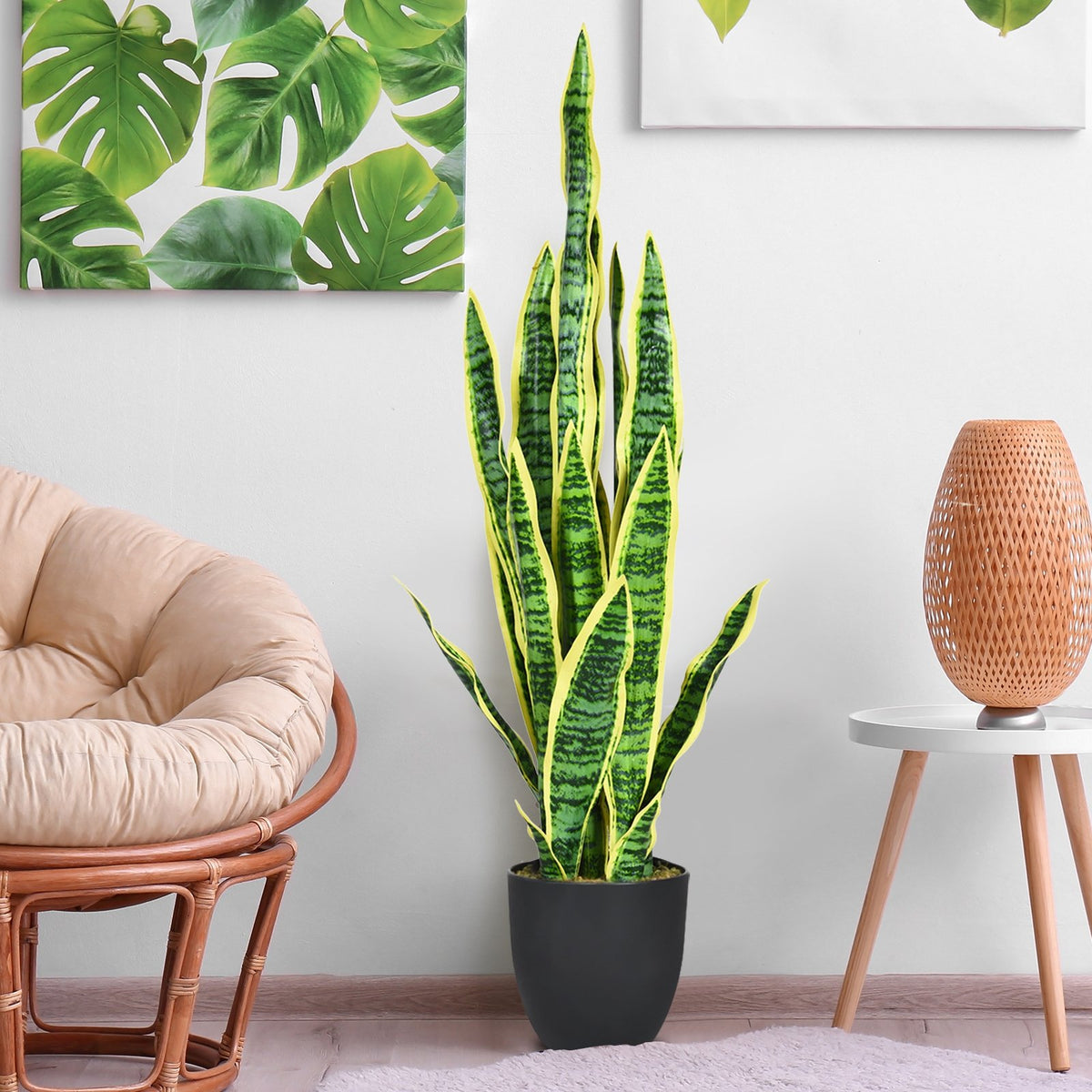 35.5 Inch Indoor-Outdoor Decoration Fake Artificial Snake Plant view 3