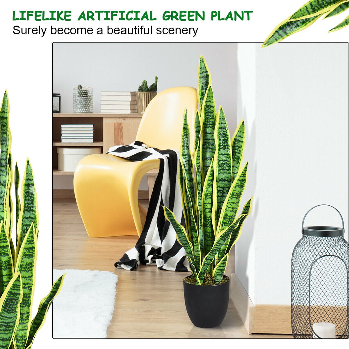 35.5 Inch Indoor-Outdoor Decoration Fake Artificial Snake Plant view 6