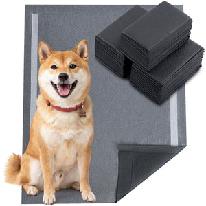 35.5 inches x 24 inches Charcoal Dog Pee Pads 6-Layer for Dogs-Black