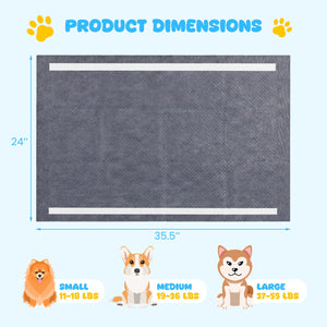 35.5 inches x 24 inches Charcoal Dog Pee Pads 6-Layer for Dogs-Black view 4