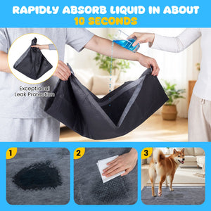 35.5 inches x 24 inches Charcoal Dog Pee Pads 6-Layer for Dogs-Black view 8