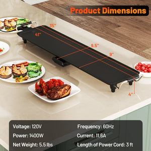 35 Inch Large Electric Griddle Nonstick BBQ Grill with Adjustable Temperature-M view 3