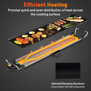 35 Inch Large Electric Griddle Nonstick BBQ Grill with Adjustable Temperature-M view 6