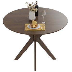 36 Inch Round Wood Dining Table with Intersecting Pedestal Base view 8
