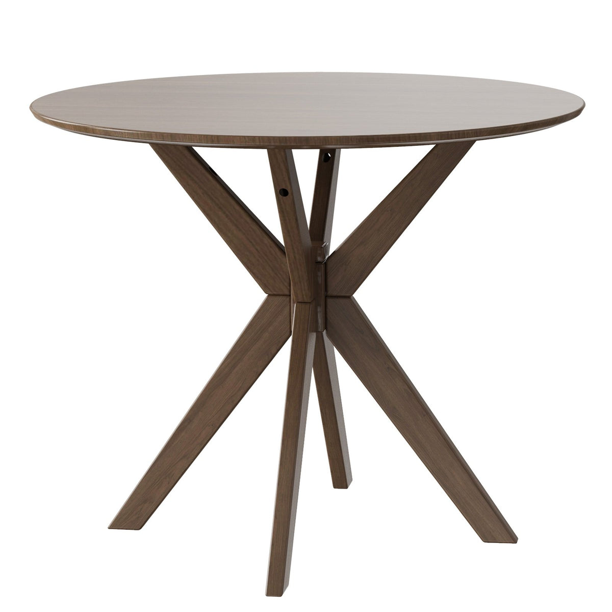 36 Inch Round Wood Dining Table with Intersecting Pedestal Base view 9