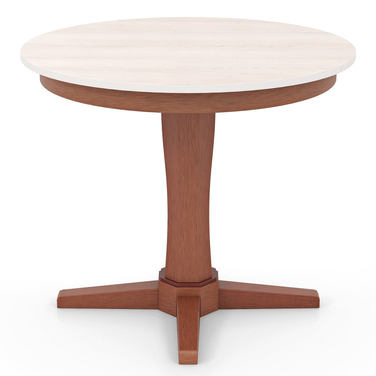 35 Inches Wooden Round Dining Table with Pedestal Base-White view 4