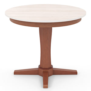 35 Inches Wooden Round Dining Table with Pedestal Base-White view 4