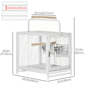 Bird Travel Carrier Cage, Portable Metal Bird Cage for Parrots Conures Cockatiel Parakeets with Stand – view 2