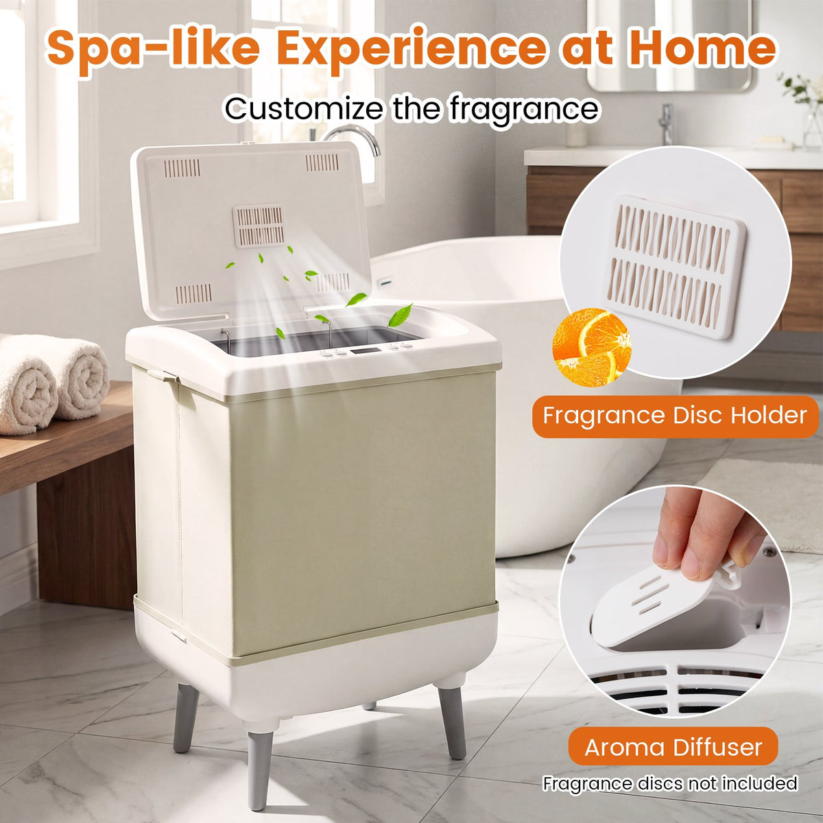 35L Large Towel Warmer with Heating and Drying Modes for Bathroom-Beige view 7