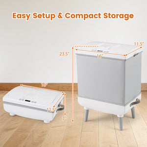 35L Large Towel Warmer with Heating and Drying Modes for Bathroom-Gray view 2
