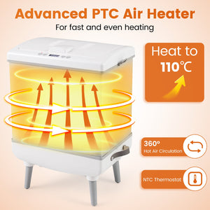 35L Large Towel Warmer with Heating and Drying Modes for Bathroom-Gray view 3