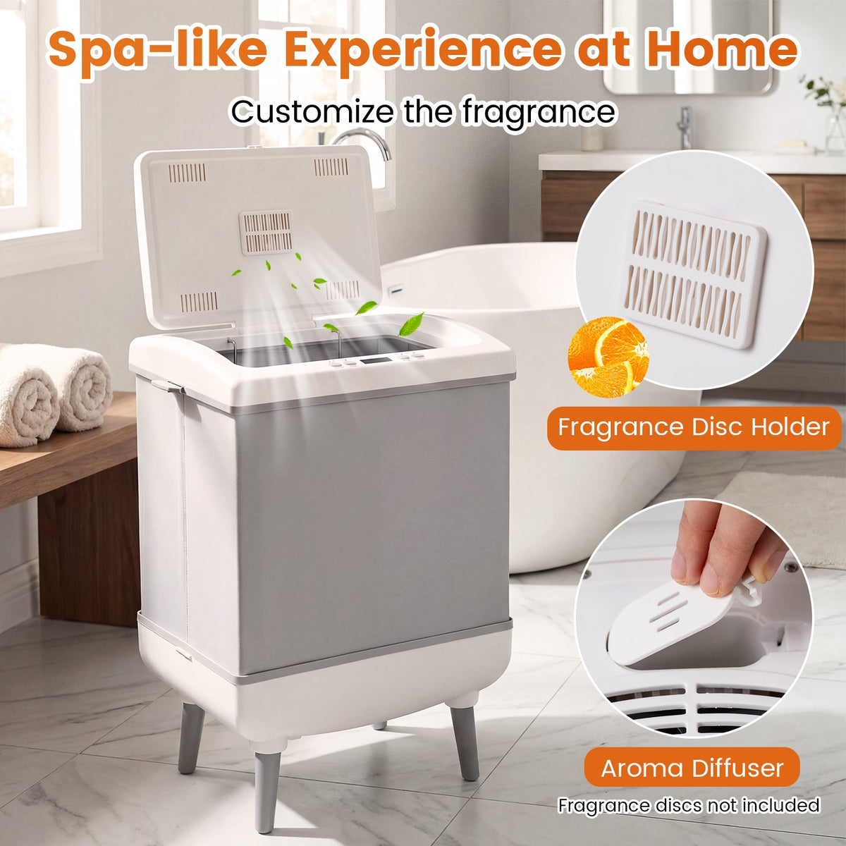 35L Large Towel Warmer with Heating and Drying Modes for Bathroom-Gray view 7
