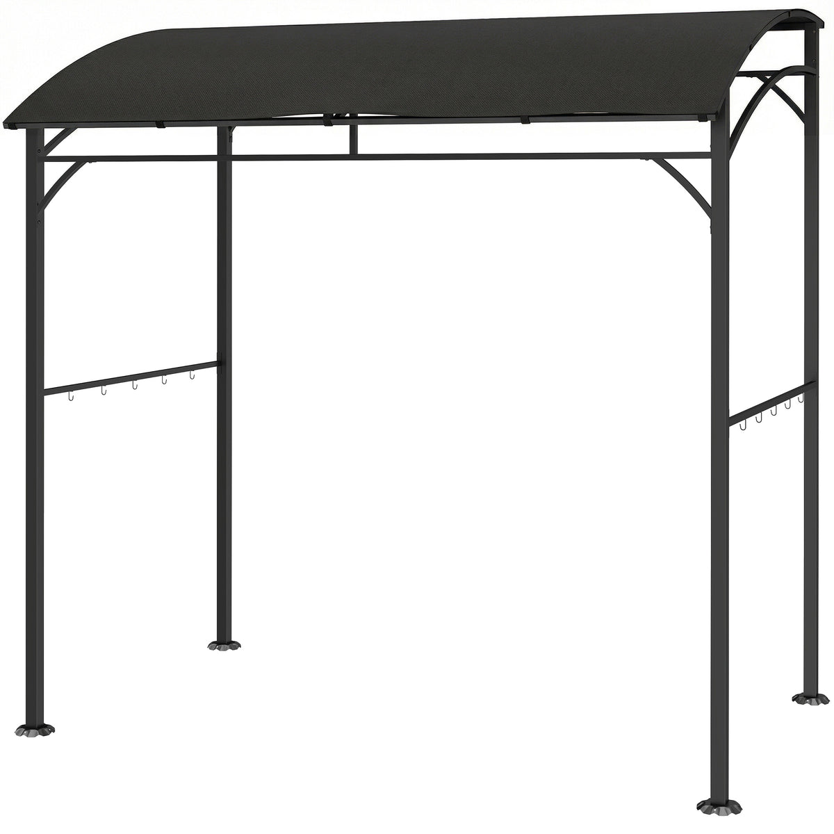 7' x 5' BBQ Grill Gazebo Tent, Garden Grill Canopy with Steel Frame and Hooks, Outdoor Sun Shade, Grey – view 22