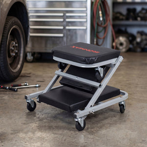 36 inches 2-in-1 Mechanic Creeper and Z-Seat with 6 Swivel Casters-Black view 3
