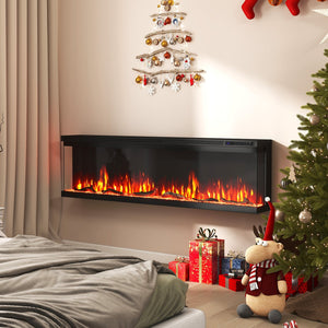 36/40/50/60 Inch Wide 3-Sided Electric Fireplace Insert with Remote Control and 12 Flame Colors-60 inch view 6