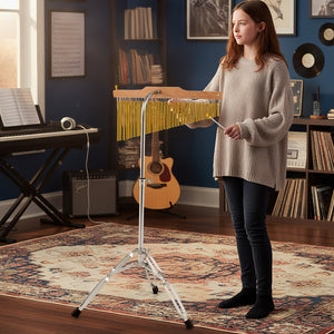 36-Bar Single-Row Chimes Percussion Instrument-Golden view 3