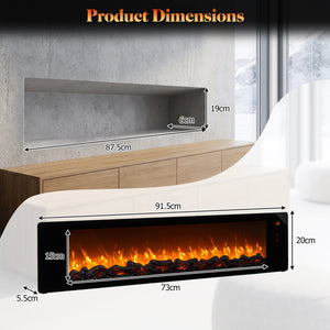 36 inches Electric Fireplace with 5-Level Adjustable Brightness and Speed view 4
