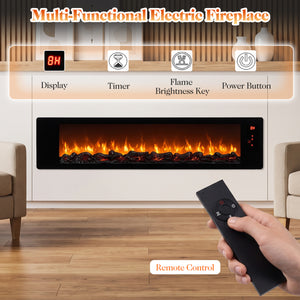 36 inches Electric Fireplace with 5-Level Adjustable Brightness and Speed view 8