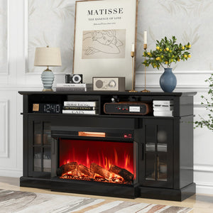 36 Inch 3-Sided 1500W Electric Fireplace with 7-Color Flame-Black view 2