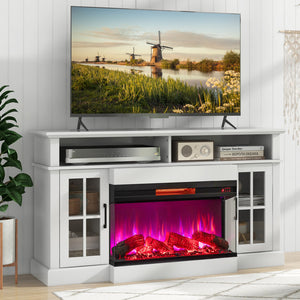 36 Inch 3-Sided 1500W Electric Fireplace with 7-Color Flame-Black view 3