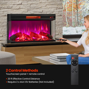 36 Inch 3-Sided 1500W Electric Fireplace with 7-Color Flame-Black view 9