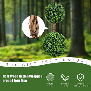 36 Inch Artificial Double Ball Tree Indoor and Outdoor UV Protection view 3