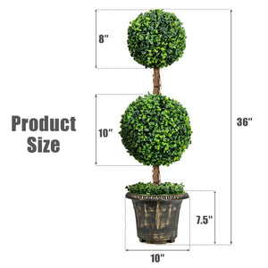 36 Inch Artificial Double Ball Tree Indoor and Outdoor UV Protection view 4