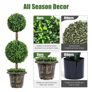 36 Inch Artificial Double Ball Tree Indoor and Outdoor UV Protection view 5