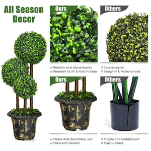 36-Inch Artificial Topiary Triple Ball Tree for Indoor and Outdoor view 5