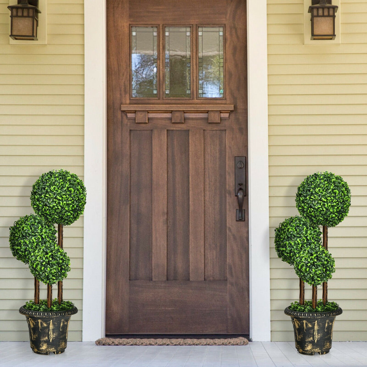 36-Inch Artificial Topiary Triple Ball Tree for Indoor and Outdoor view 6
