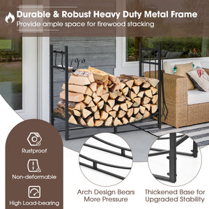 36 Inch Fireplace Log Holder with Kindling Holders and Shovel view 3