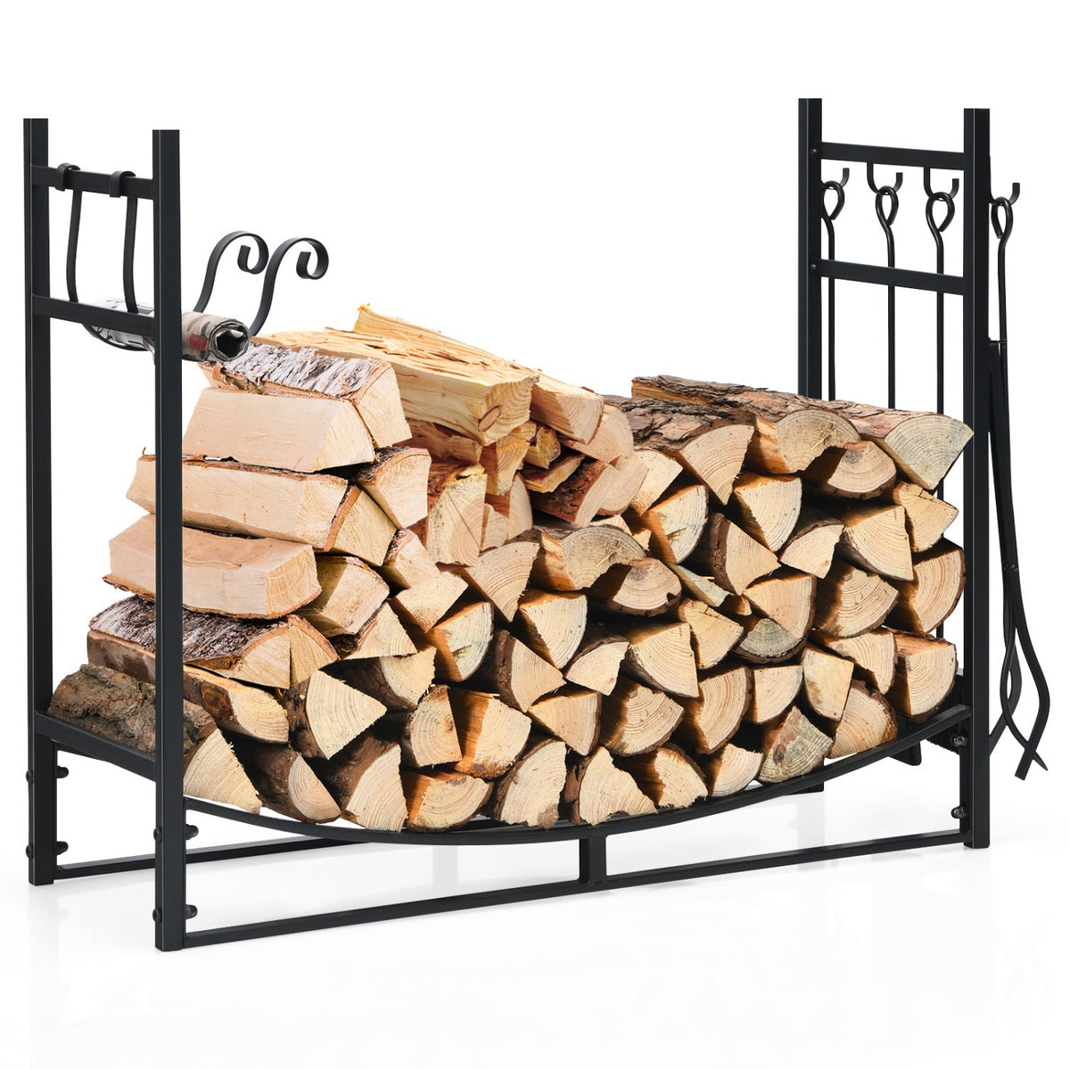 36 Inch Fireplace Log Holder with Kindling Holders and Shovel view 7