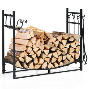 36 Inch Fireplace Log Holder with Kindling Holders and Shovel view 7