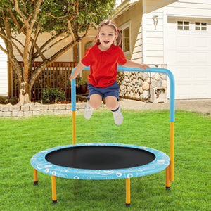 36 Inch Kids Trampoline Mini Rebounder with Full Covered Handrail-Orange view 2