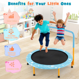 36 Inch Kids Trampoline Mini Rebounder with Full Covered Handrail-Orange view 5