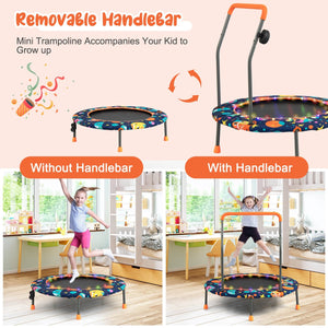 36 Inch Mini Trampoline with Colorful LED Lights and Bluetooth Speaker-Multicolor view 5