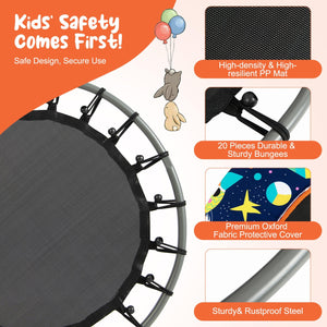 36 Inch Mini Trampoline with Colorful LED Lights and Bluetooth Speaker-Multicolor view 8