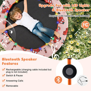 36 Inch Mini Trampoline with Colorful LED Lights and Bluetooth Speaker-Orange view 6