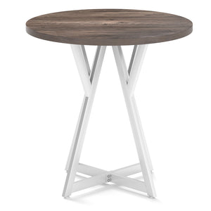 36 Inch Round Dining Table with Metal Pedestal Base-Natural view 4