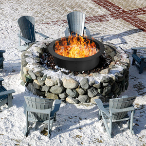36 inch Round Steel Fire Pit Ring Line for Outdoor Backyard view 2