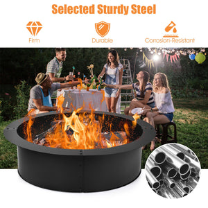36 inch Round Steel Fire Pit Ring Line for Outdoor Backyard view 4