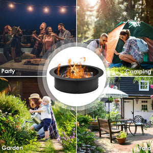 36 inch Round Steel Fire Pit Ring Line for Outdoor Backyard view 6