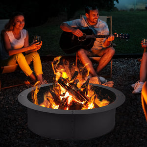 36 inch Round Steel Fire Pit Ring Line for Outdoor Backyard view 9