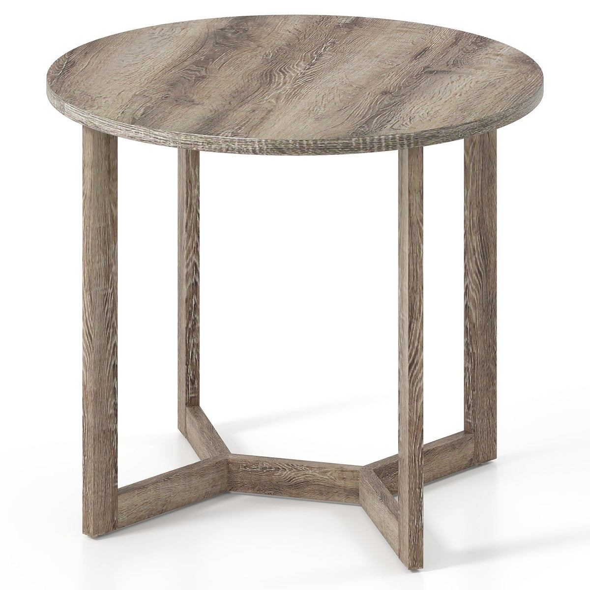 36 Inch Round Wood Dining Table for 2-4 People with Wing-shaped Pedestal Base-Grey view 4