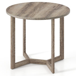 36 Inch Round Wood Dining Table for 2-4 People with Wing-shaped Pedestal Base-Grey view 4