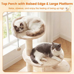 36 Inch Tall Kitten Tower with Condo and Plush Perch-Beige view 7