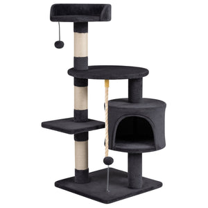 36 Inch Tall Kitten Tower with Condo and Plush Perch-Dark Gray view 4