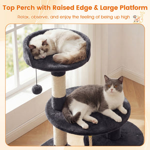 36 Inch Tall Kitten Tower with Condo and Plush Perch-Dark Gray view 7