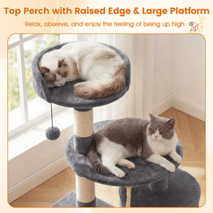 36 Inch Tall Kitten Tower with Condo and Plush Perch-Light Gray view 7