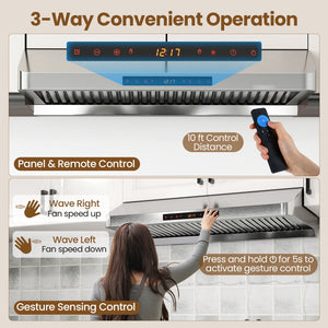 36 Inch Under Cabinet Range Hood 900 CFM Kitchen Stove Vent with Oil Collector-Silver view 7